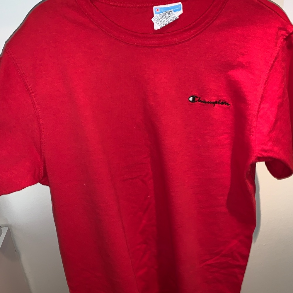 Red and black Champion T-shirt